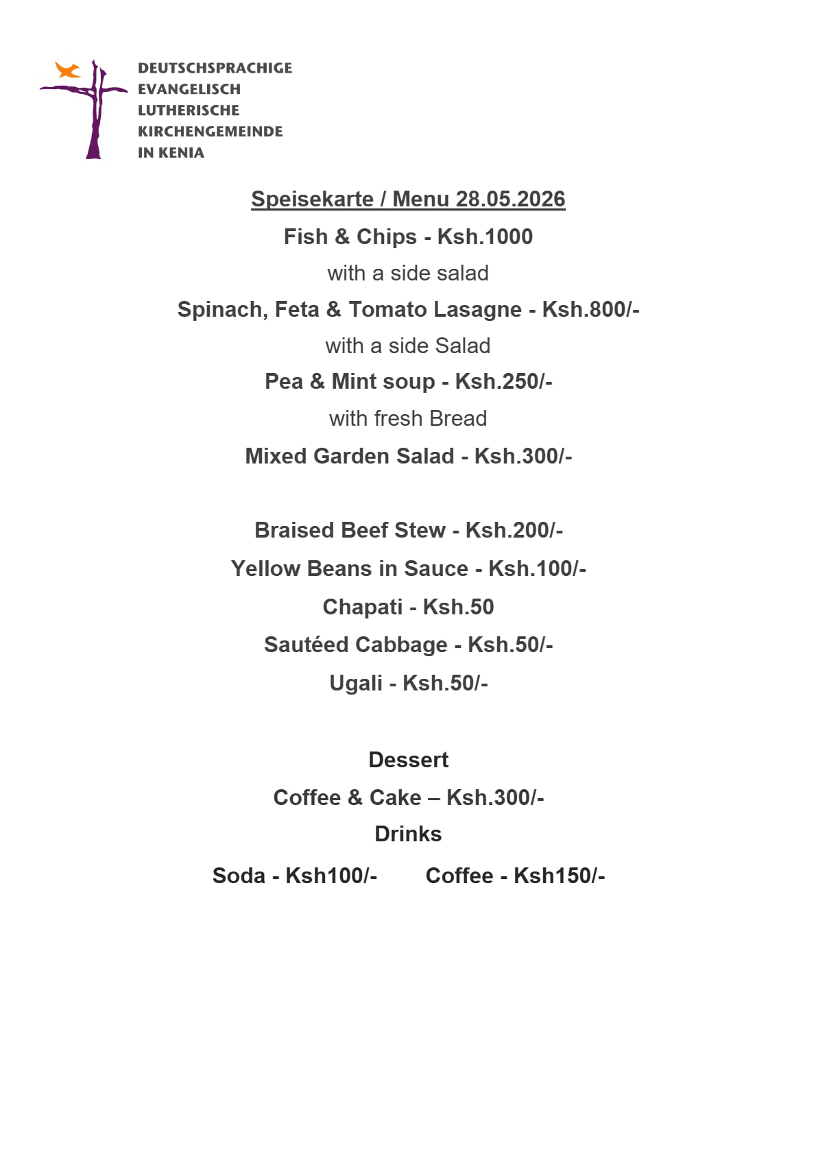 Aktuelles Menu